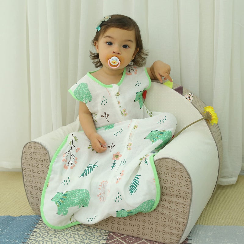 BLOOMSTAR Toddler Sleep Sack 2-3T Muslin 0.5 TOG Lightweight Baby Sleeping Bag, Soft Cotton Breathable Wearable Blanket for Summer, Easy Diaper Change, All Season Use - Image 2